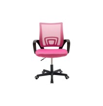 Silla de Oficina Ergonómica de Malla de Tela Rosa con Reposabrazos - 56x47x85-95 cm, Confort y Estilo