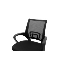 Silla de Oficina Ergonómica de Malla de Tela Negra con Reposabrazos - 56x47x85-95 cm, Confort y Estilo