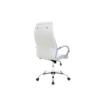 Sillón de Dirección en Piel Sintética Blanco: ¡Elegancia y confort para tu oficina!